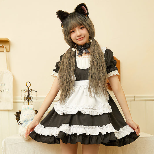 Pink and black cat maid costume KS103