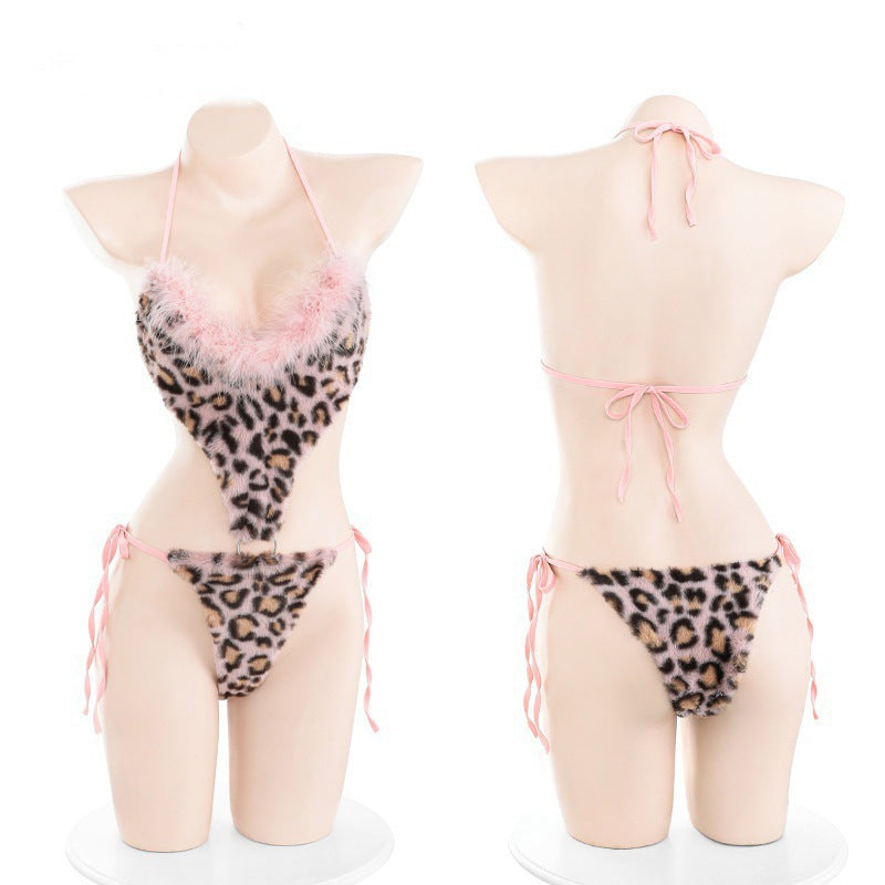 Leopard print one-piece costume KS117