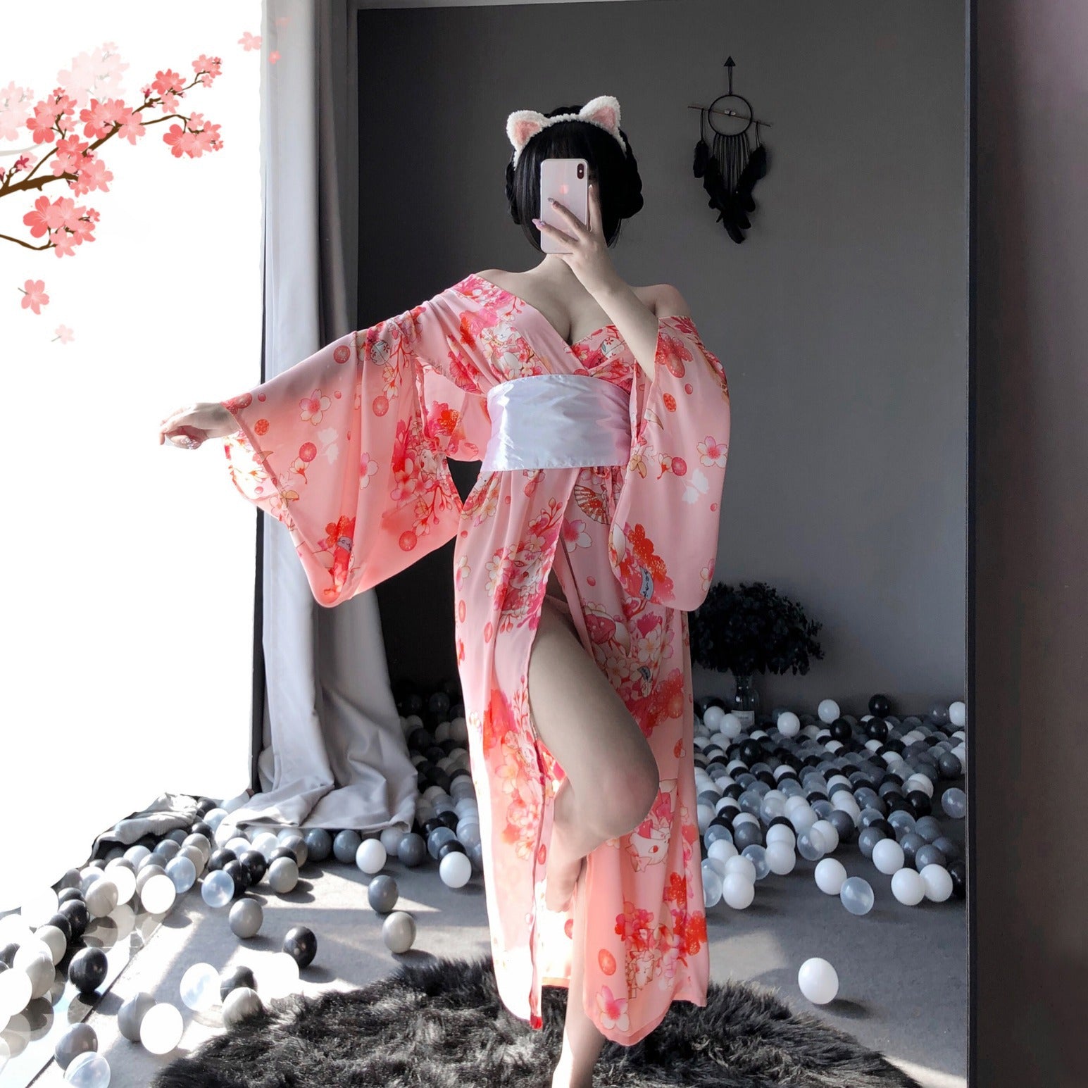 Romantic lingerie japanese kimono KS121