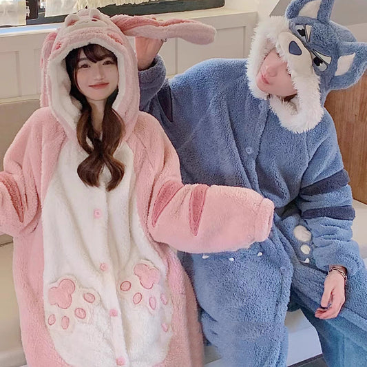 Bad wolf & cute bunny hooded loungewear KS307